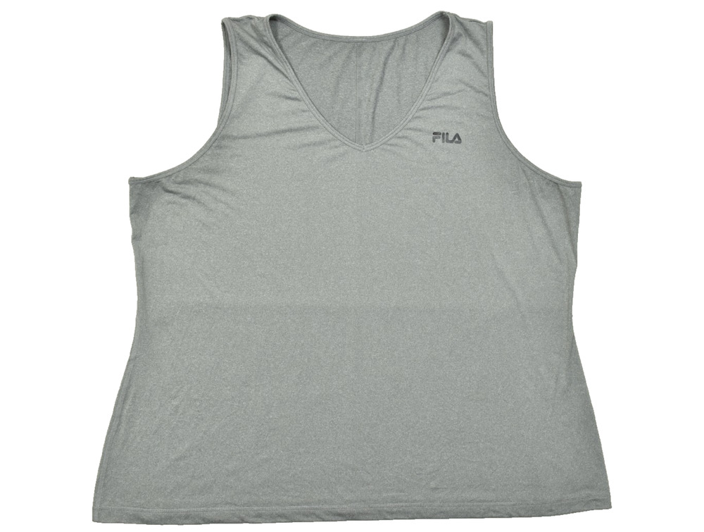 FILA Sport Women's Plus Size XL Gray V-Neck Sleeveless Activewear Athletic Tank